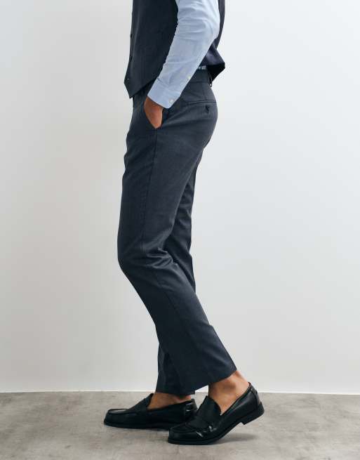 ASOS DESIGN slim suit trousers in navy washable wool blend, 4 of 5