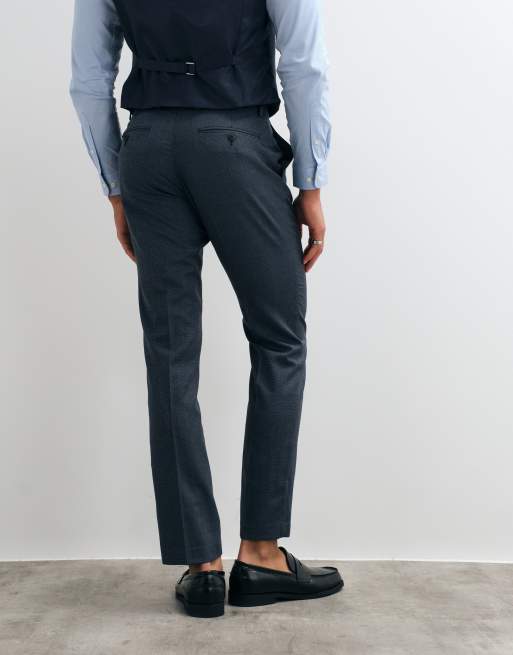 ASOS DESIGN slim suit trousers in navy washable wool blend, 5 of 5