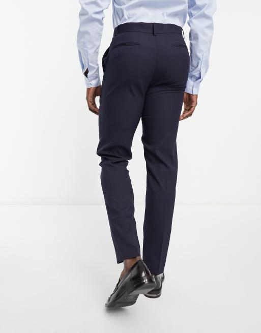 ASOS DESIGN slim suit trousers in navy ASOS