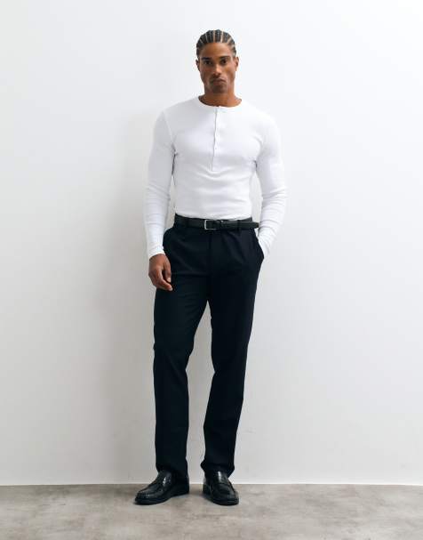 ASOS DESIGN slim suit trousers in navy