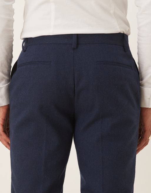 ASOS DESIGN slim suit trousers with wool in navy, 5 of 5