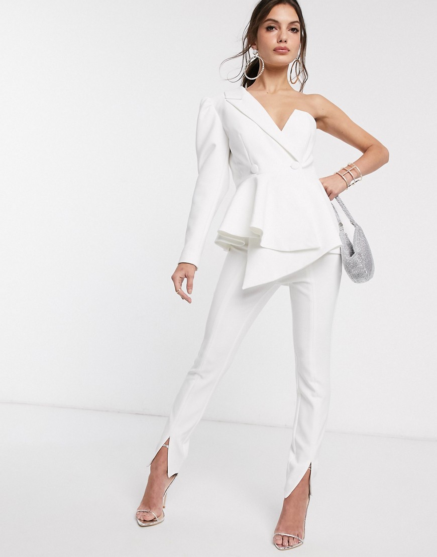 ASOS DESIGN slim suit trousers-White