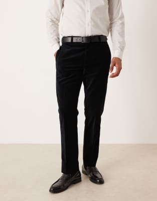 Asos Design Slim Suit Tuxedo Pants In Black