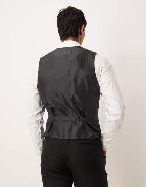 ASOS DESIGN slim suit vest in black, 3 of 5