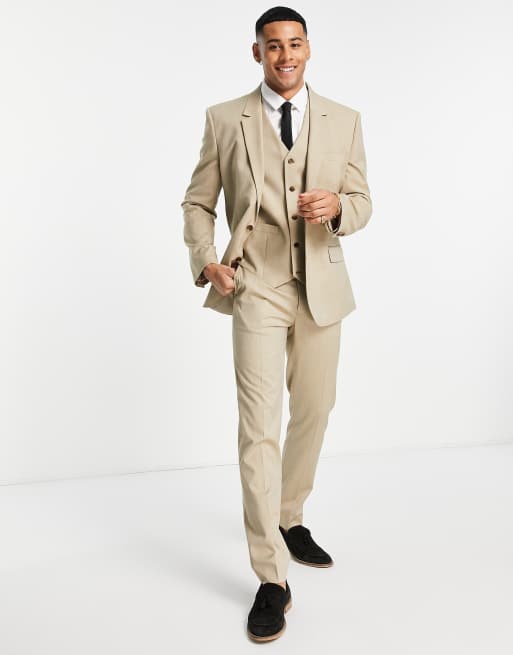 ASOS DESIGN slim suit vest in camel | ASOS