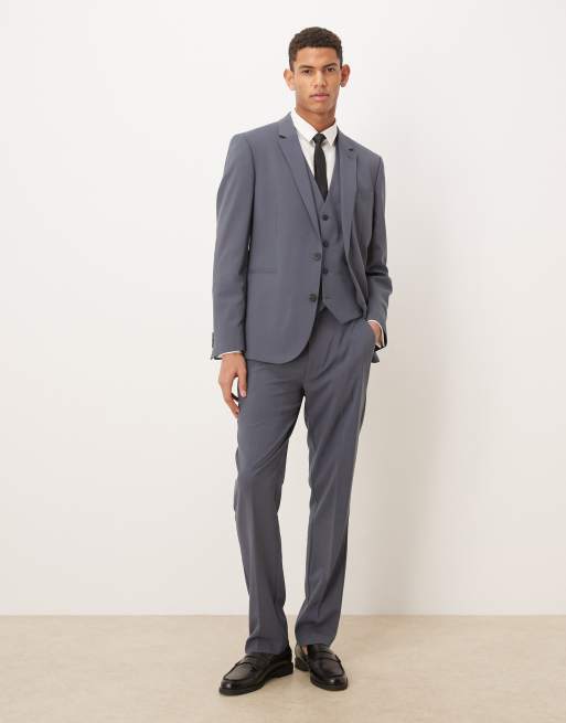 ASOS DESIGN slim suit vest in dark blue, 2 of 5