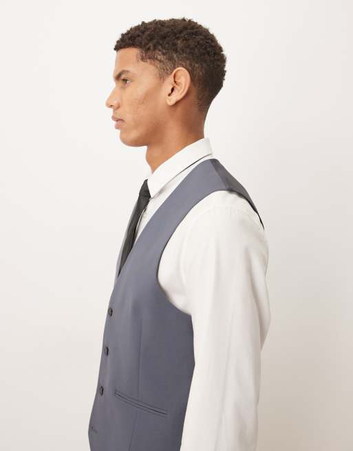 ASOS DESIGN slim suit vest in dark blue, 4 of 5