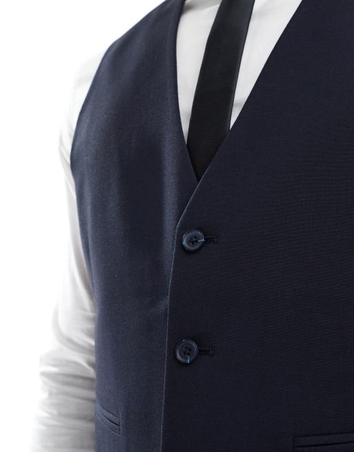 ASOS DESIGN slim suit vest in dark navy, 5 of 5