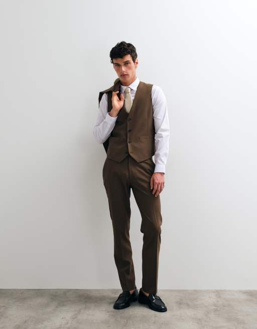 ASOS DESIGN slim suit in mid brown, 4 of 4