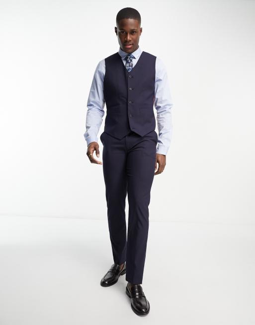 ASOS DESIGN slim suit vest in navy, 4 of 5
