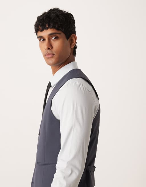ASOS DESIGN slim suit vest in navy, 5 of 5