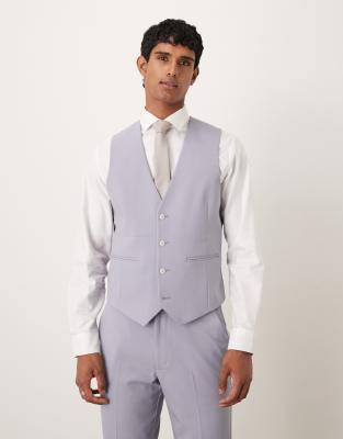 Asos Design Slim Suit Vest In Purple