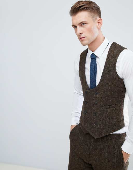 Tweed hotsell waistcoat asos