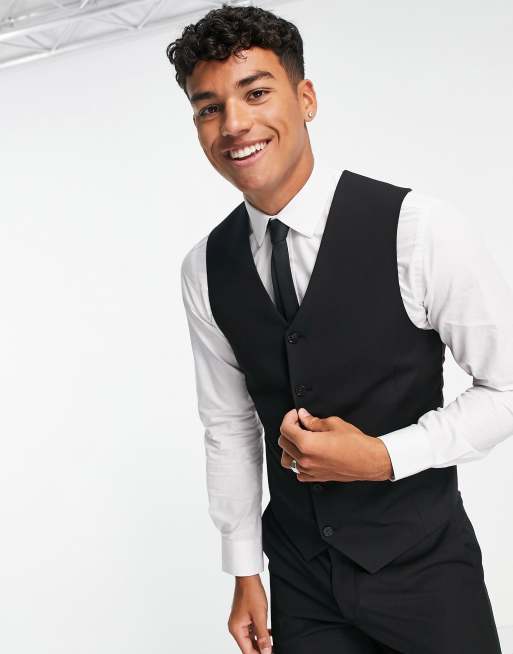 Black suit with white waistcoat sale