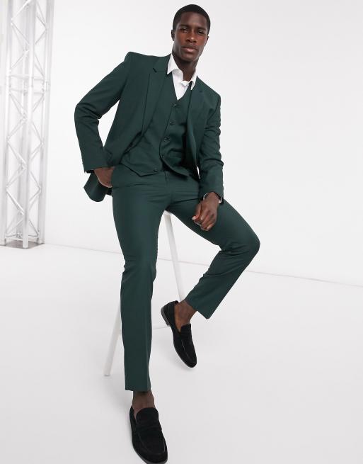 ASOS DESIGN slim suit in bottle green, 3 of 3