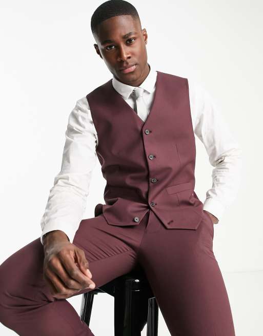 Waistcoat maroon on sale