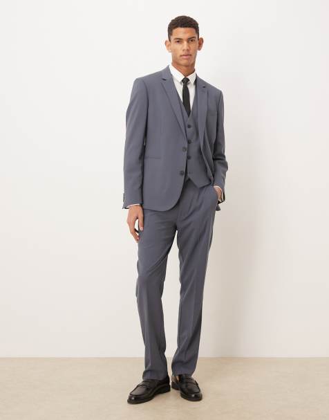 ASOS DESIGN slim suit waistcoat in dark blue - view 2