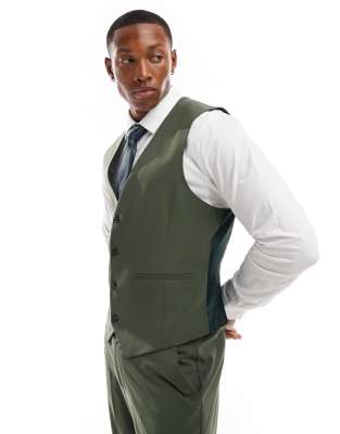 ASOS DESIGN ASOS DESIGN slim suit waistcoat in dark green