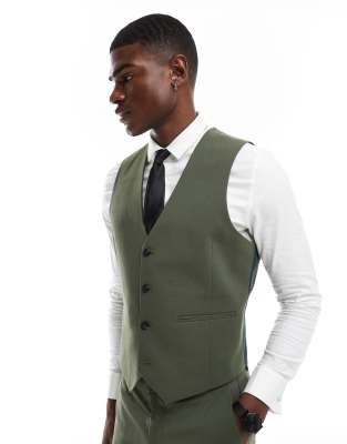 ASOS DESIGN ASOS DESIGN slim suit waistcoat in dark green