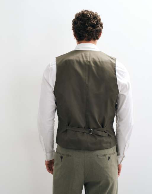 ASOS DESIGN slim suit waistcoat in mid green, 5 of 5