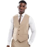 [ASOS DESIGN] ASOS DESIGN slim suit waistcoat in mink brown Chest 36 Regular Mink