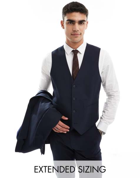 ASOS DESIGN slim suit waistcoat in navy - view 1