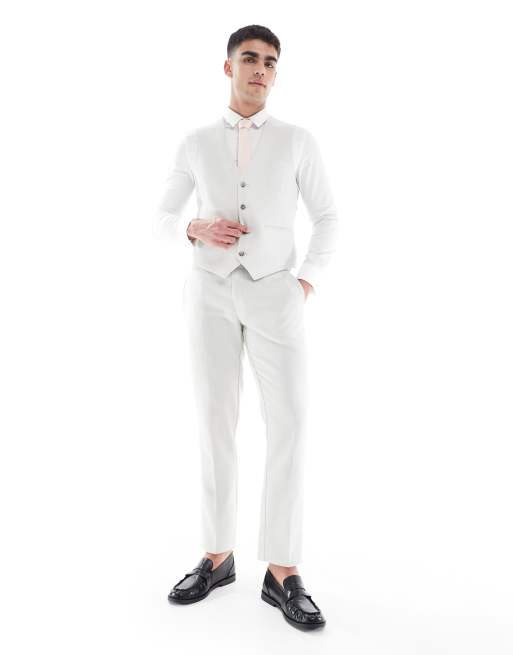 ASOS DESIGN slim suit waistcoat wool blend in light grey, 2 of 5
