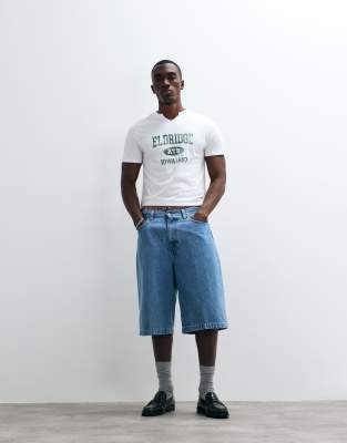 Asos Design Slim T-shirt With Eldridge Graphic In Multi