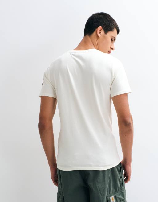 ASOS DESIGN slim t-shirt with football graphic in cream, 5 of 5