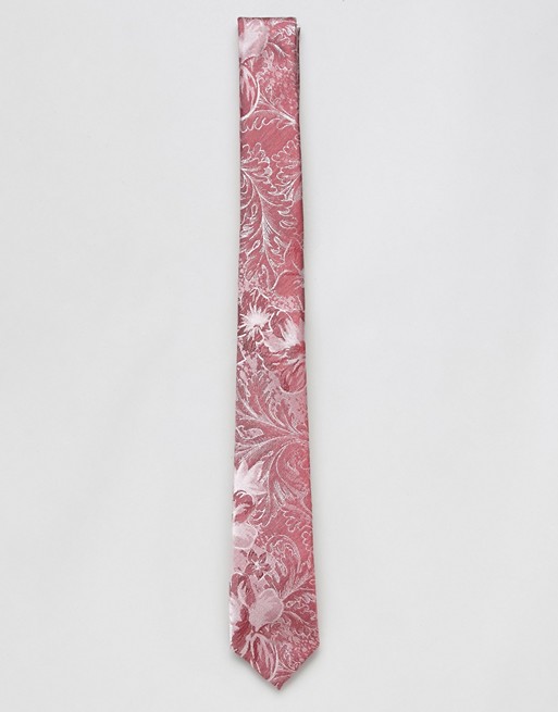 ASOS DESIGN slim textured floral tie