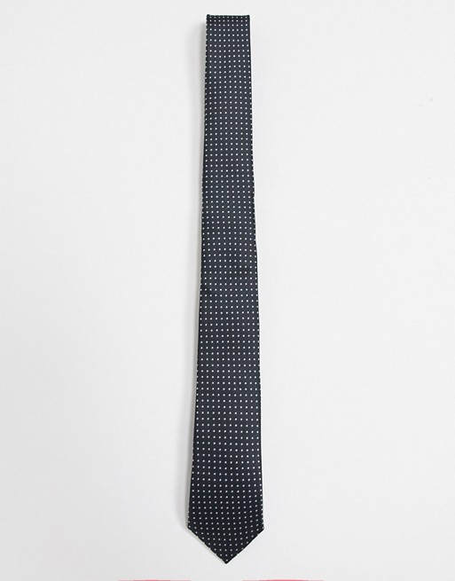 ASOS DESIGN slim tie in black polka dot