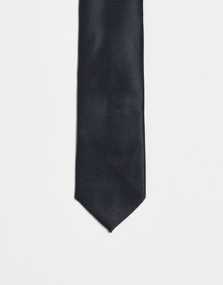 slim tie in black