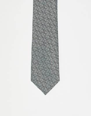 ASOS DESIGN ASOS DESIGN slim tie in brown and green 70s retro design-Multi
