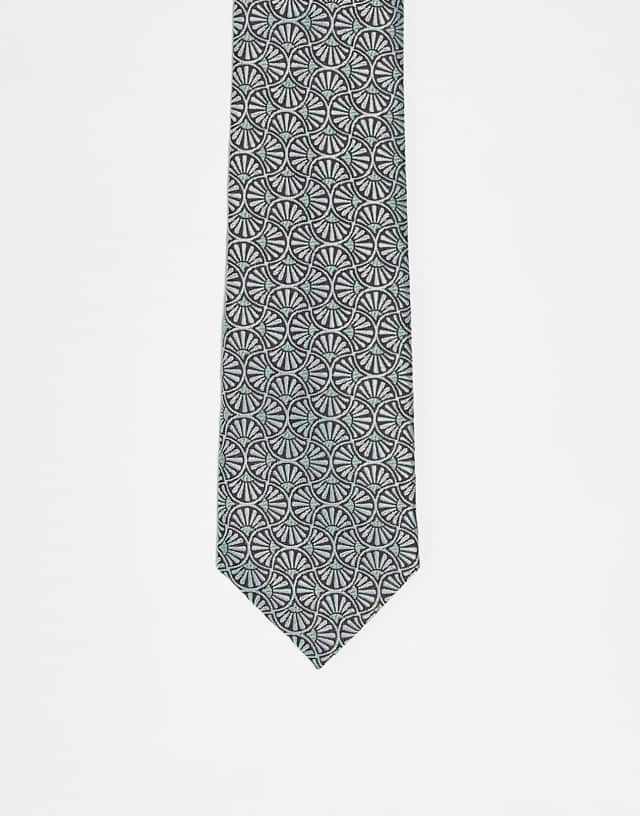 ASOS DESIGN slim tie in brown and green 70s retro design