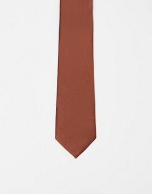 Asos Design Slim Tie In Brown