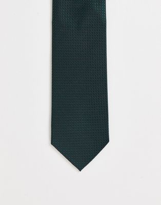 ASOS DESIGN slim tie in dark green