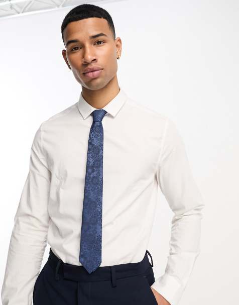 ASOS DESIGN slim tie in navy tonal floral - view 1