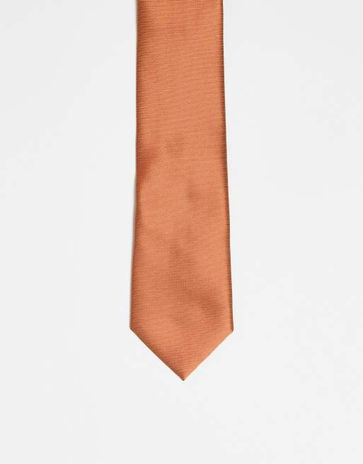 ASOS DESIGN slim tie in pale copper