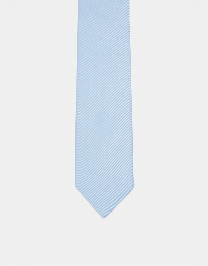 Asos Design Slim Tie In Pastel Blue