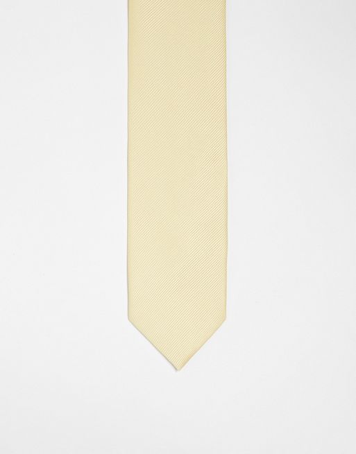 FhyzicsShops DESIGN slim tie in pastel yellow