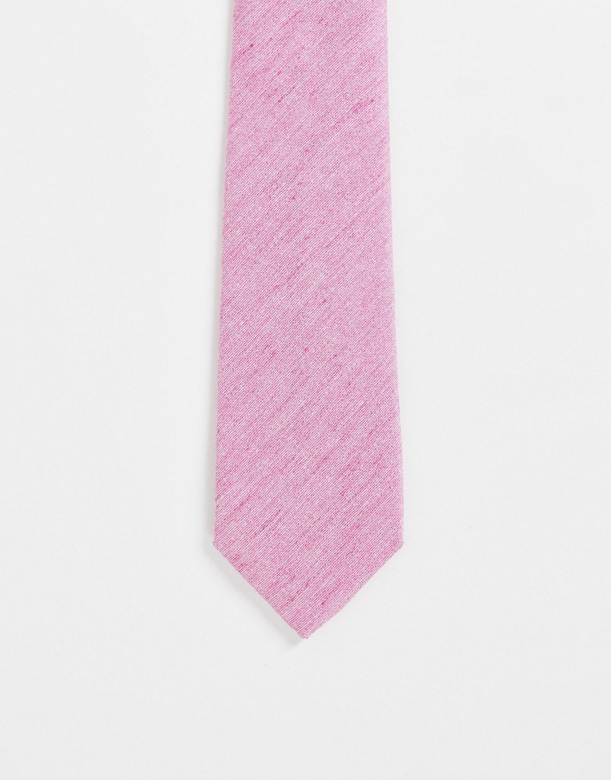 ASOS DESIGN slim tie in pink texture