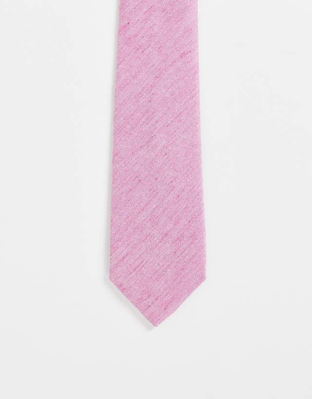 ASOS DESIGN slim tie in pink texture