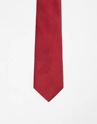 Asos Design Slim Tie In Red