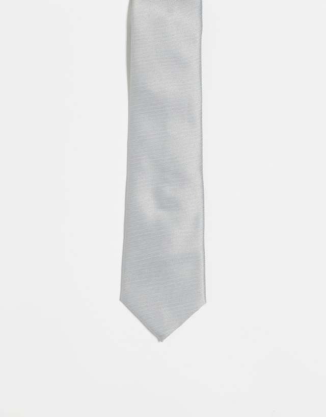 ASOS DESIGN slim tie in silver