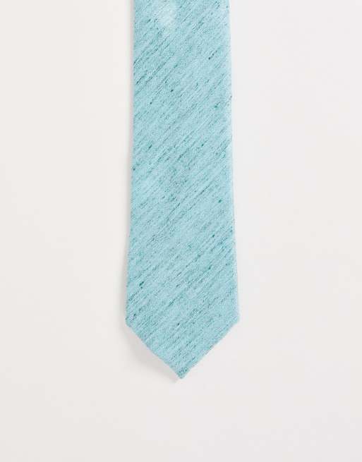 ASOS DESIGN slim tie in turquoise texture