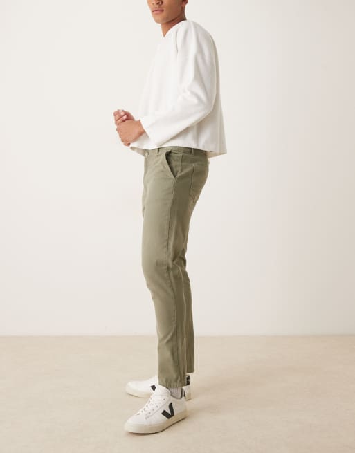 ASOS DESIGN slim trousers in khaki, 3 of 5