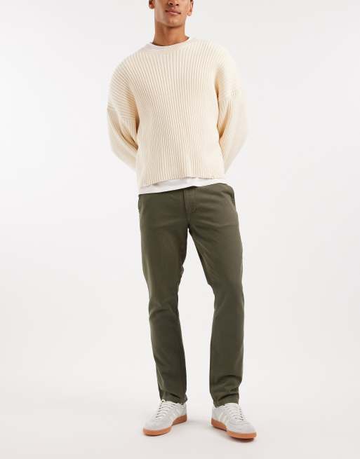 ASOS DESIGN slim trousers in khaki , 2 of 5