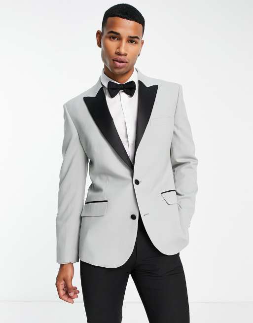 ASOS DESIGN slim tuxedo blazer in sage green | ASOS