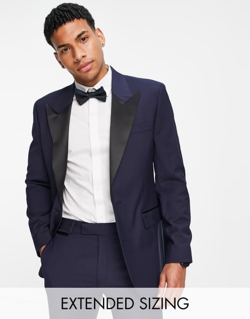 ASOS DESIGN slim tuxedo in navy suit jacket