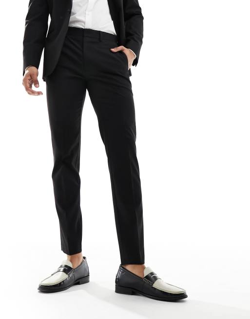 Tailored Fit Black Tuxedo Pants